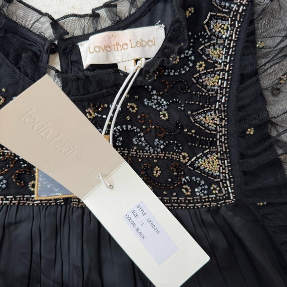 Love The Label Serafina Embellished top black size L - Picture 5 of 11